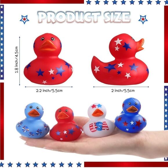 Set of 4 Patriotic Rubber Ducks new - Picture 3 of 7